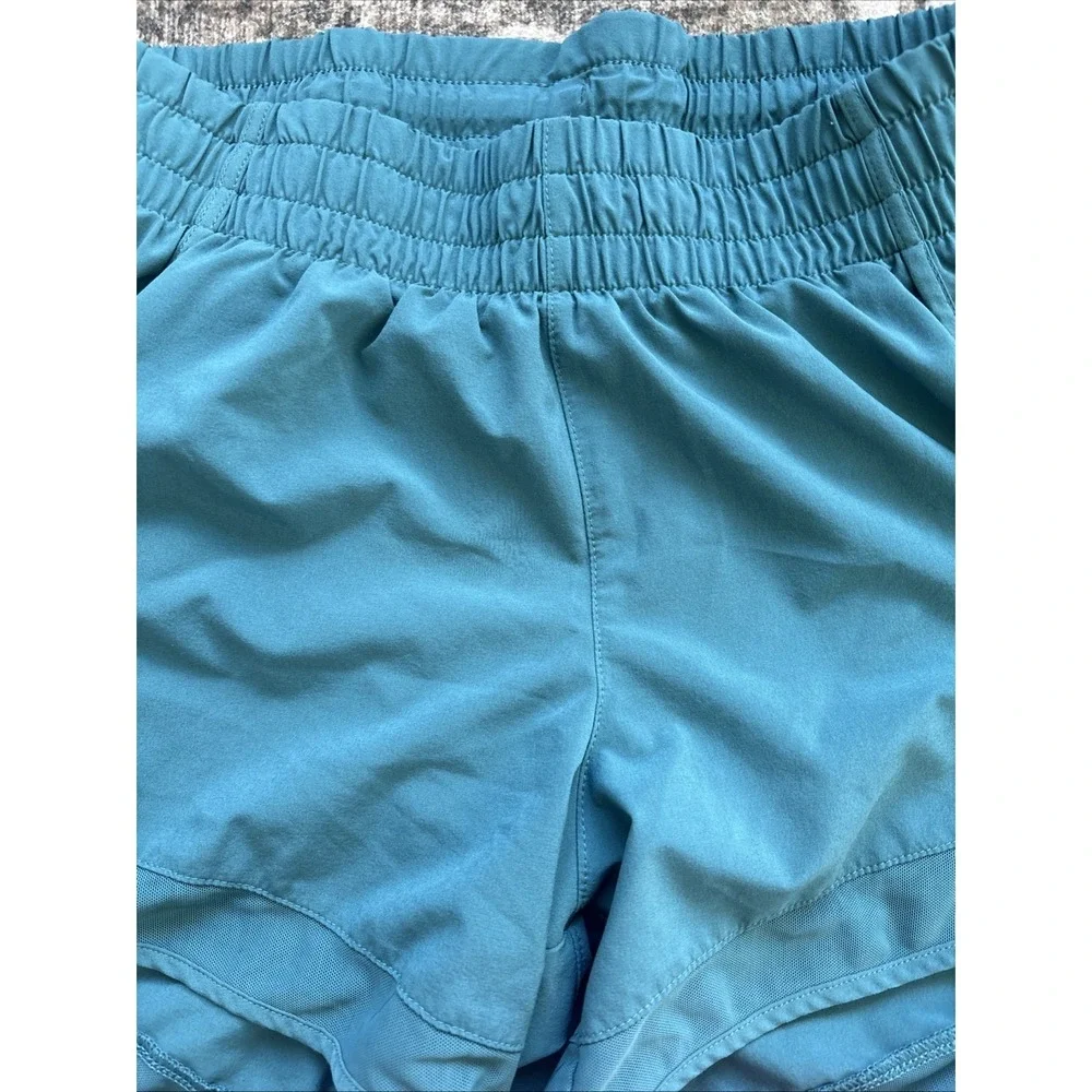 Athleta Size XXS Mesh Racer Run Shorts Mid Rise 4" Lined Teal & Pink Lot Of 2 - Picture 2 of 8